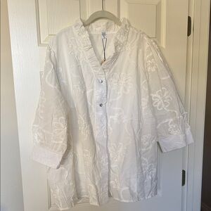 Cherry Betty White Floral Button-Up Blouse